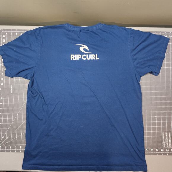 Rip Curl Tshirt XXL Blue Fiji Beach Surfing Skater Island Tropical Paradise - Picture 7 of 11